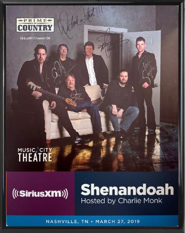 Shenandoah Band Autographed 2019 Prime Country 22x28 Poster Custom Framing SiriusXM Music City Theatre- 4 Sigs- COA (Marty Raybon/Mike McGuire/Donnie Allen/Paul Sanders)-Powers Sports Memorabilia