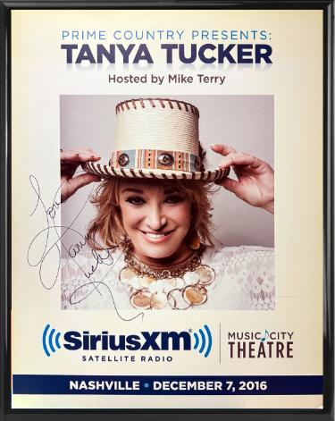 Tanya Tucker Autographed 2016 Prime Country Presents 22"x28" Poster Custom Framing SiriusXM Music City Theatre- COA-Powers Sports Memorabilia