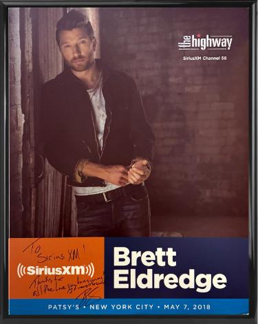 Brett Eldredge Autographed 2018 The Highway 22"x28" Poster Custom Framing SiriusXM Music City Theatre- COA-Powers Sports Memorabilia