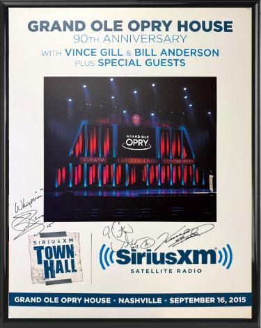 Keith Urban/Bill Anderson/Vince Gill Autographed 2015 Grand Ole Opry House 90th Anniversary 22"x28" Poster Custom Framing SiriusXM Town Hall- COA-Powers Sports Memorabilia