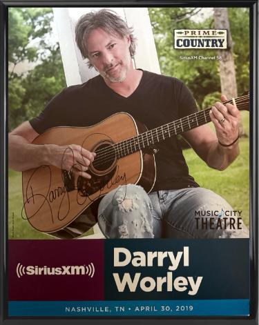 Darryl Worley Autographed 2019 Prime Country 22"x28" Poster Custom Framing SiriusXM Music City Theatre- COA-Powers Sports Memorabilia