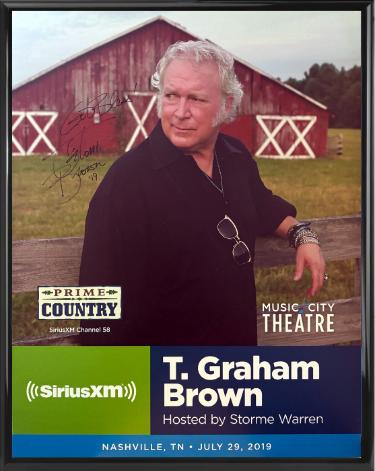 T. Graham Brown Autographed 2019 Prime Country 22"x28" Poster Custom Framing SiriusXM Prime Music City Theatre- COA-Powers Sports Memorabilia