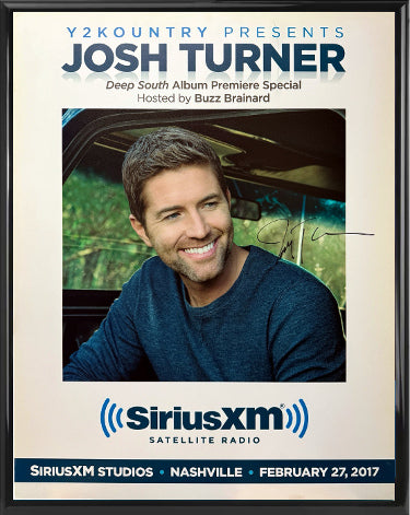 Josh Turner Autographed 2017 Y2Kountry Presents Deep South Album Premiere Special 22"x28" Poster Custom Framing SiriusXM Studios- COA-Powers Sports Memorabilia