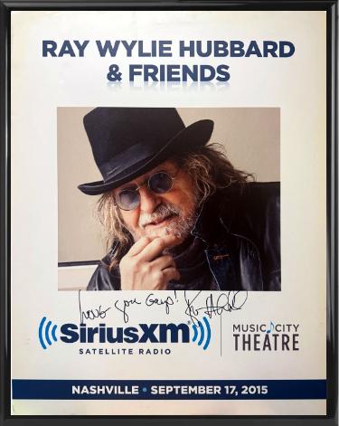 Ray Wylie Hubbard Autographed 2015 22"x28" Poster Custom Framing SiriusXM Music City Outlaw Country- COA-Powers Sports Memorabilia