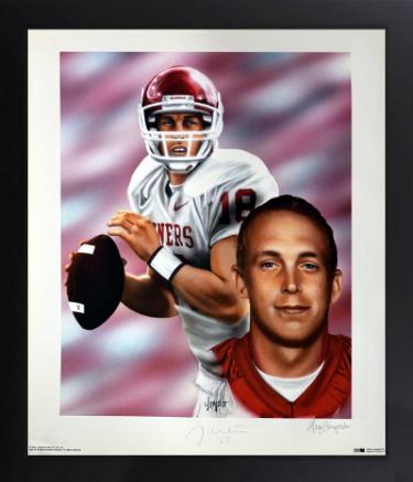 Jason White Autographed Oklahoma Sooners 20 x 24 Lithograph '03 Heisman Custom Framing- COA-Powers Sports Memorabilia