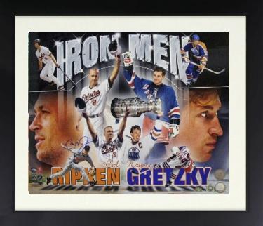Cal Ripken, Jr. Autographed Ironman/Orioles MLB 16 x 20 Photograph Custom Framing- MLB/Ironclad Holos with Wayne Gretzky-Powers Sports Memorabilia