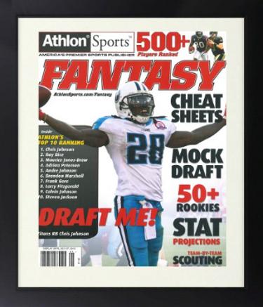 Chris Johnson Tennessee Titans 2010 Fantasy Football 8 x 10 Cover Custom Framing- BRAND NEW-Powers Sports Memorabilia