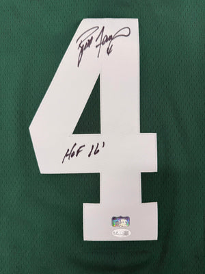 Brett Favre Autographed Green Bay Packers Signed Mitchell and Ness Football Jersey Hall of Fame HOF 16 JSA COA