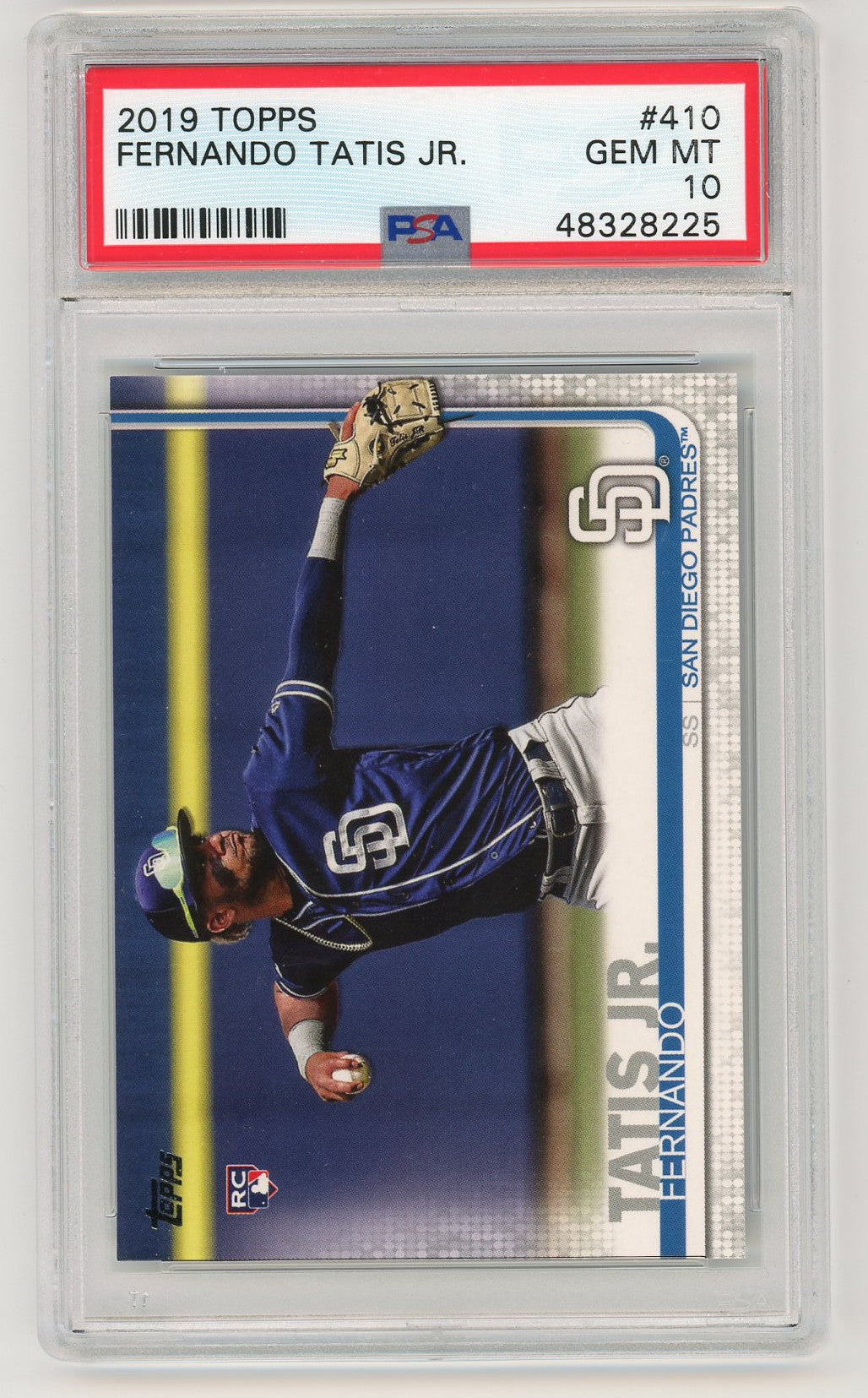 Fernando Tatis Jr 2019 Topps Baseball Rookie Card #410 Graded PSA 10-Powers Sports Memorabilia
