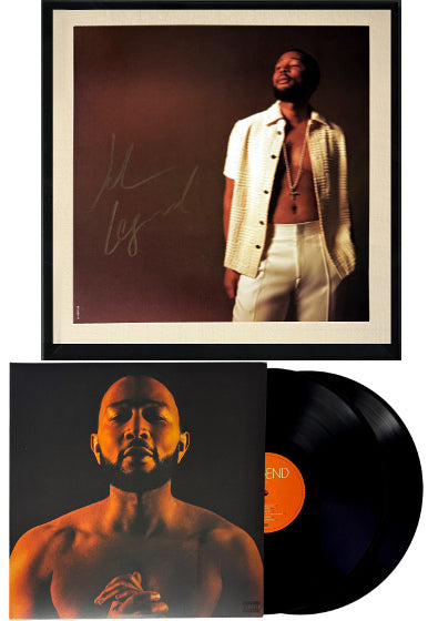 John Legend Autographed 2022 LEGEND Act 1 & 2 10.5X10.5 Art Card with Album Cover & Double LP Custom Framing– COA - CTBL_ff35574-Powers Sports Memorabilia