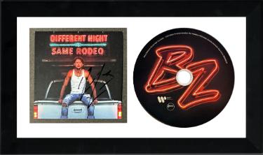 Bailey Zimmerman Autographed 2025 Different Night Same Rodeo 4x4 Art Card Insert/CD 6.5x12 Custom Framing- COA - CTBL_ff44004-Powers Sports Memorabilia