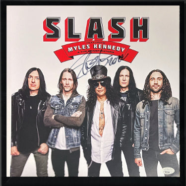 Slash Autographed Myles Kennedy & Conspitators 4 12x12 Flat- JSA- Custom Framing with Free Album/LP/Vinyl/Record (Guns N Roses)-Powers Sports Memorabilia