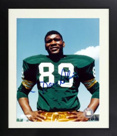 Dave Robinson Autographed Green Bay Packers NFL Licensed 8 x 10 Photograph Custom Framing- minor ding - COA (2013 Hall of Fame)-Powers Sports Memorabilia