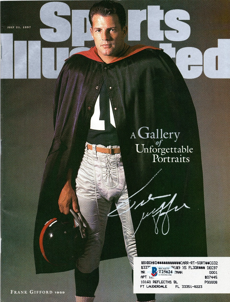 Frank Gifford Autographed New York Giants Sports Illustrated 7/21/97 Beckett Authenticated-Powers Sports Memorabilia