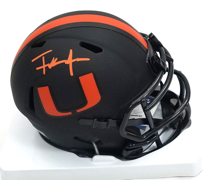 Frank Gore Signed Miami Hurricanes UM Riddell Eclipse Mini Helmet - Beckett-Powers Sports Memorabilia