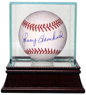 Johnny Blanchard Autographed Official American League Baseball w/ Glass Case (New York Yankees) (deceased)-Powers Sports Memorabilia