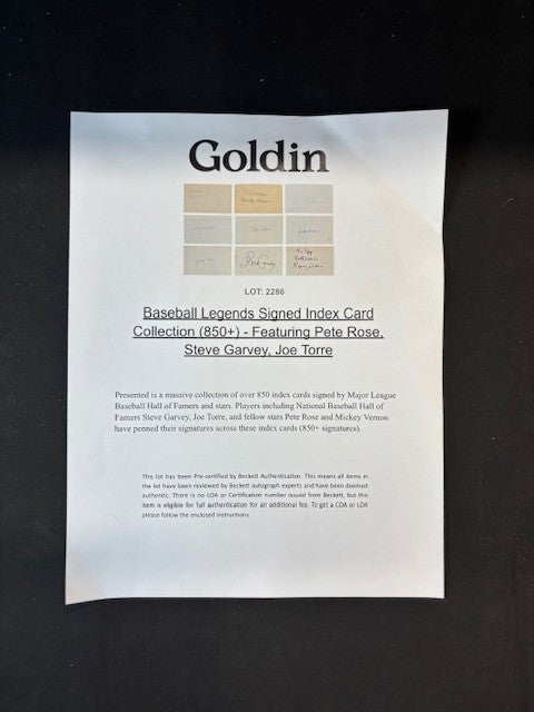 Baseball Legends Autographed Signed Index Card Lot (850+) Pete Rose Joe Torre Beckett Pre Authenticated-Powers Sports Memorabilia