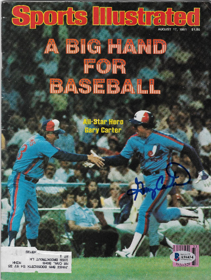 Gary Carter Signed Montreal Expos Sports Illustrated 8/17/81 - Beckett-Powers Sports Memorabilia