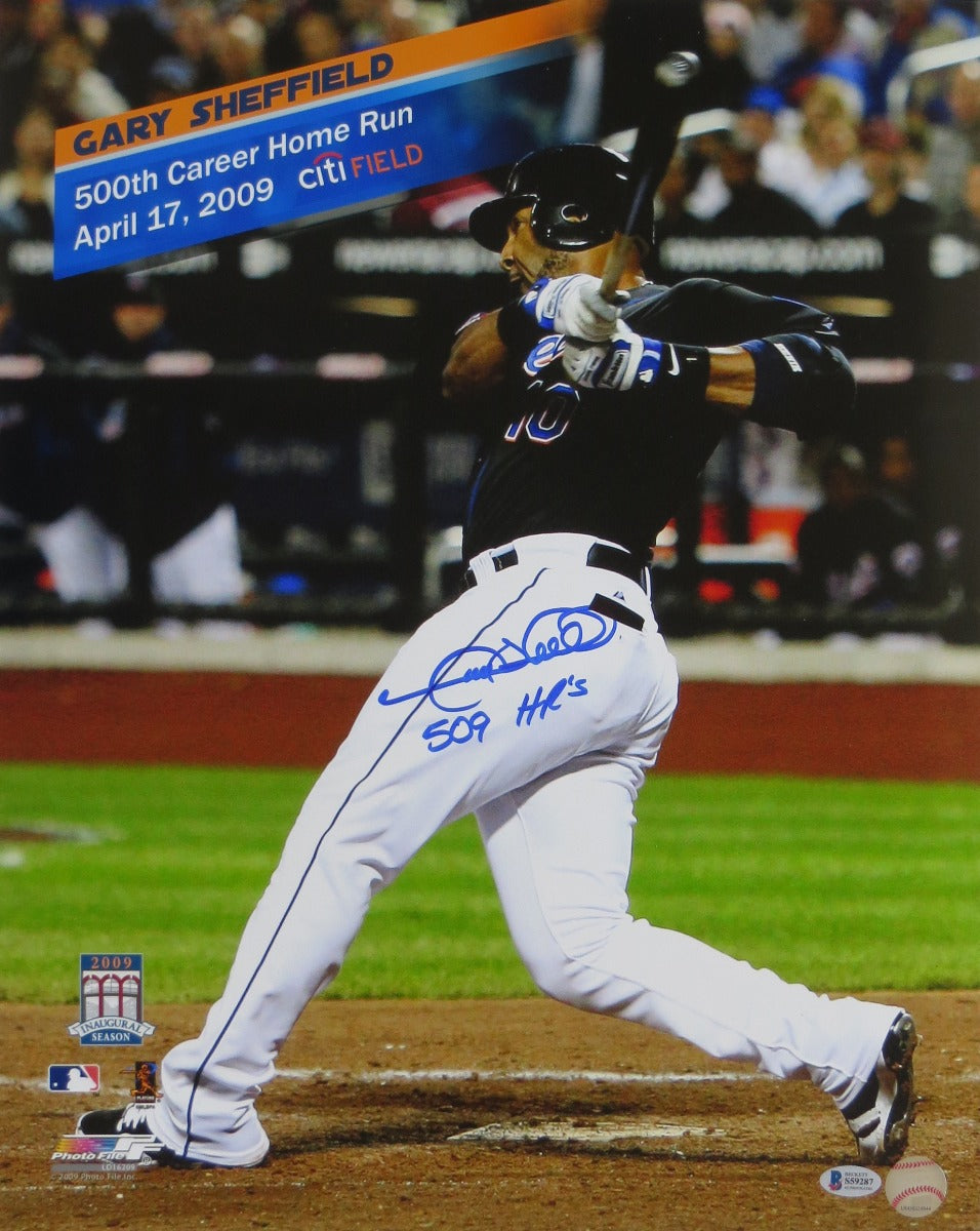Gary Sheffield Autographed New York Mets 500th Home Run 16x20 W/ 509 HR's Photo Beckett Authenticated-Powers Sports Memorabilia