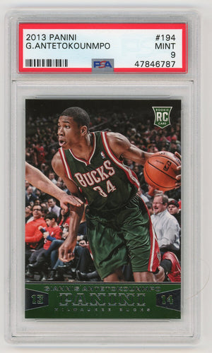 Giannis Antetokounmpo 2013 Panini Basketball Rookie Card RC #194 Graded PSA 9-Powers Sports Memorabilia