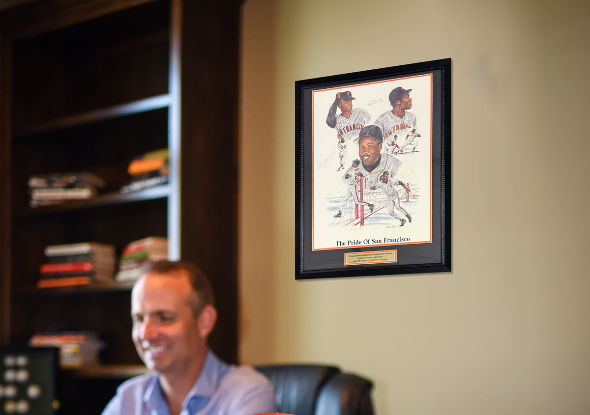 Willie Mays Barry Bonds Bobby Bonds Signed 18x24 Photo Framed Beckett