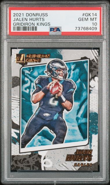Jalen Hurts 2021 Panini Donruss Gridiron Kings Card #GK14 Graded PSA 10
