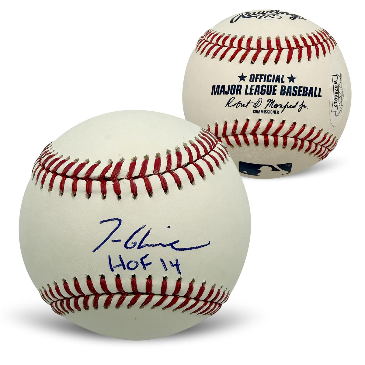 Tom Glavine Autographed Atlanta Braves Hall of Fame HOF 2014 MLB Signed Baseball JSA Witness Authenticated With UV Display Case-Powers Sports Memorabilia