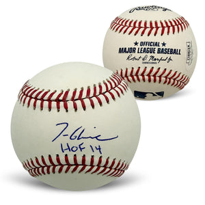 Tom Glavine Autographed Atlanta Braves Hall of Fame HOF 2014 MLB Signed Baseball JSA Witness Authenticated With UV Display Case-Powers Sports Memorabilia