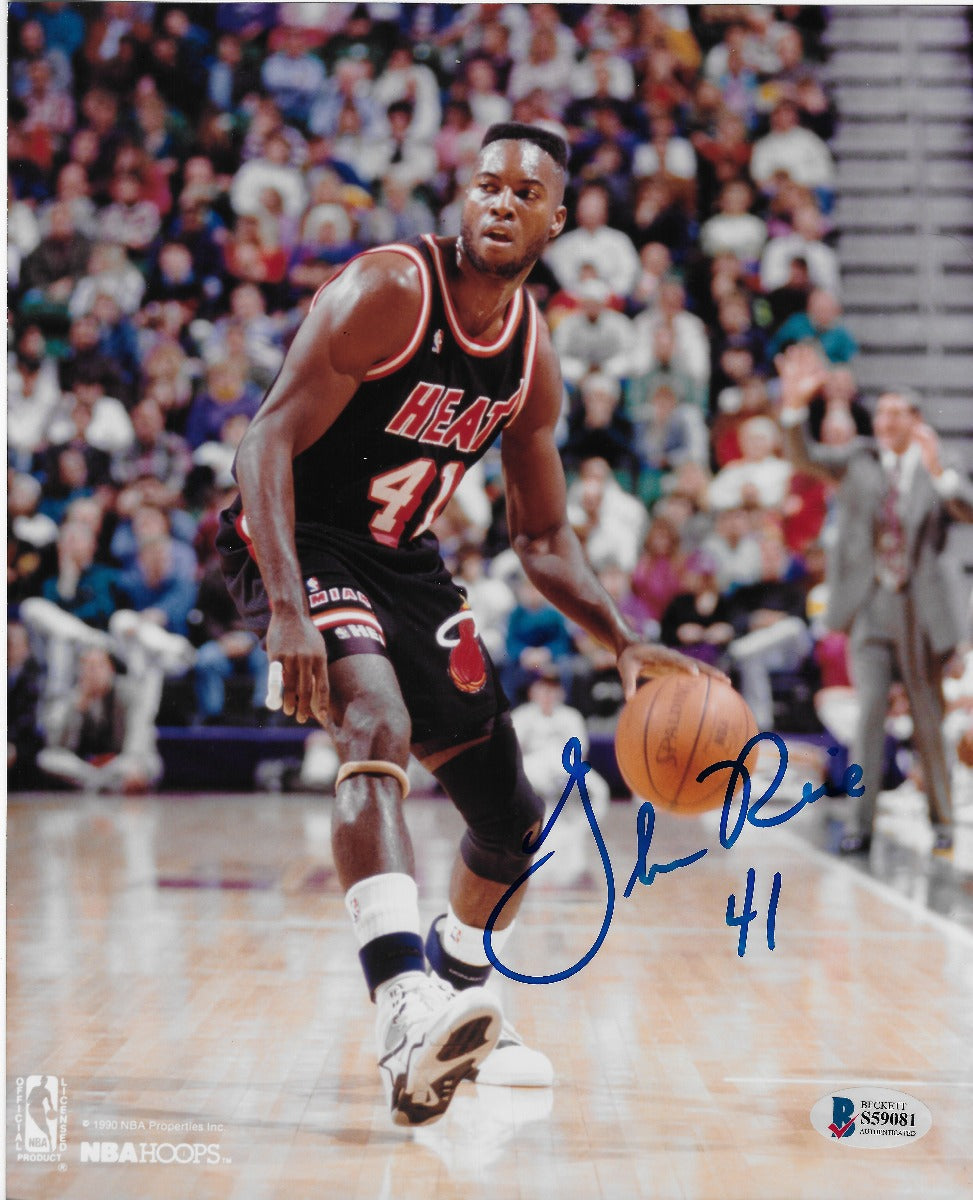 Glen Rice Autographed Miami Heat 8x10 Photo Beckett Authenticated-Powers Sports Memorabilia