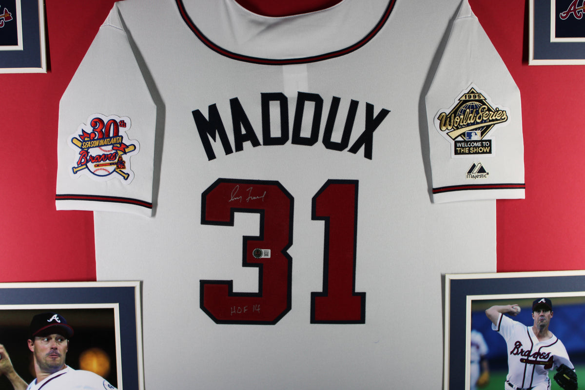 Greg Maddux Atlanta Braves Signed Framed Jersey HOF Beckett