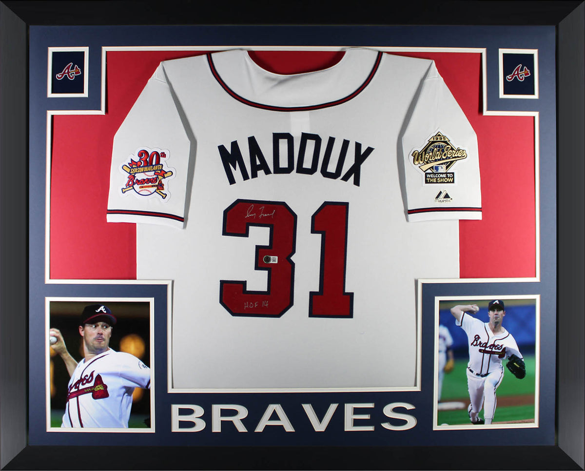 Greg Maddux Atlanta Braves Signed Framed Jersey HOF Beckett