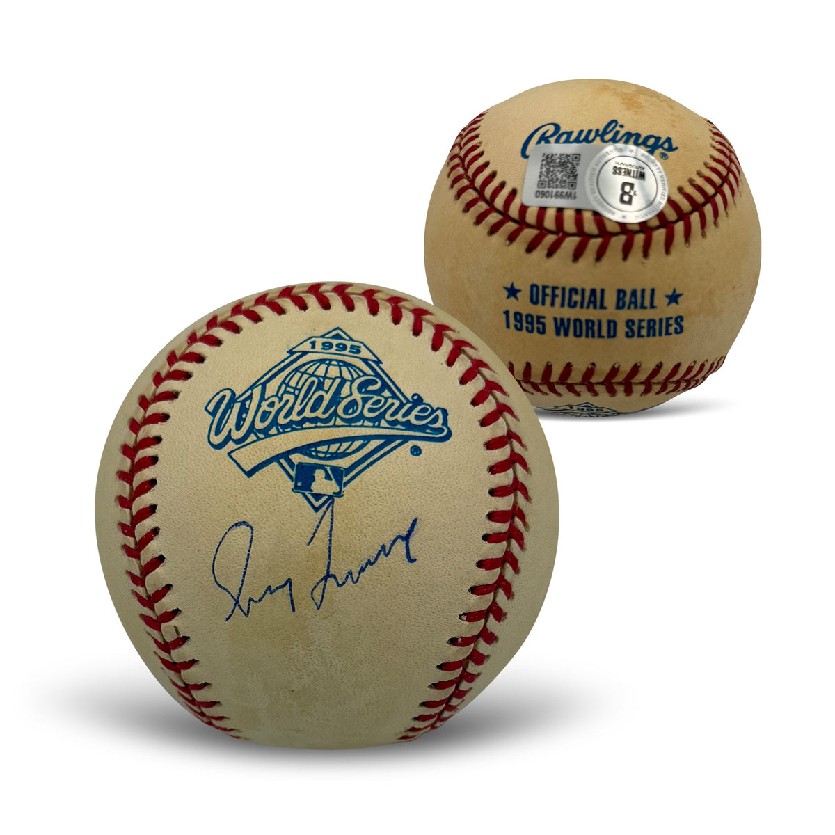 Greg Maddux Autographed 1995 World Series Signed Baseball Beckett Authenticated COA With UV Display Case 3-Powers Sports Memorabilia