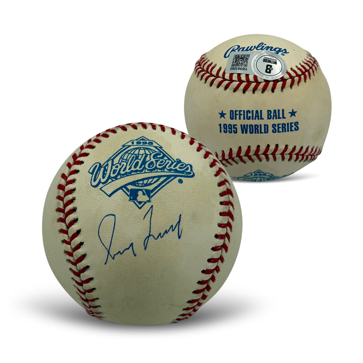 Greg Maddux Autographed 1995 World Series Signed Baseball Beckett Authenticated COA With UV Display Case 7-Powers Sports Memorabilia