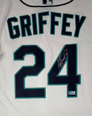 Ken Griffey Jr Autographed Seattle Mariners Signed Majestic Retirement Baseball Jersey Beckett COA-Powers Sports Memorabilia