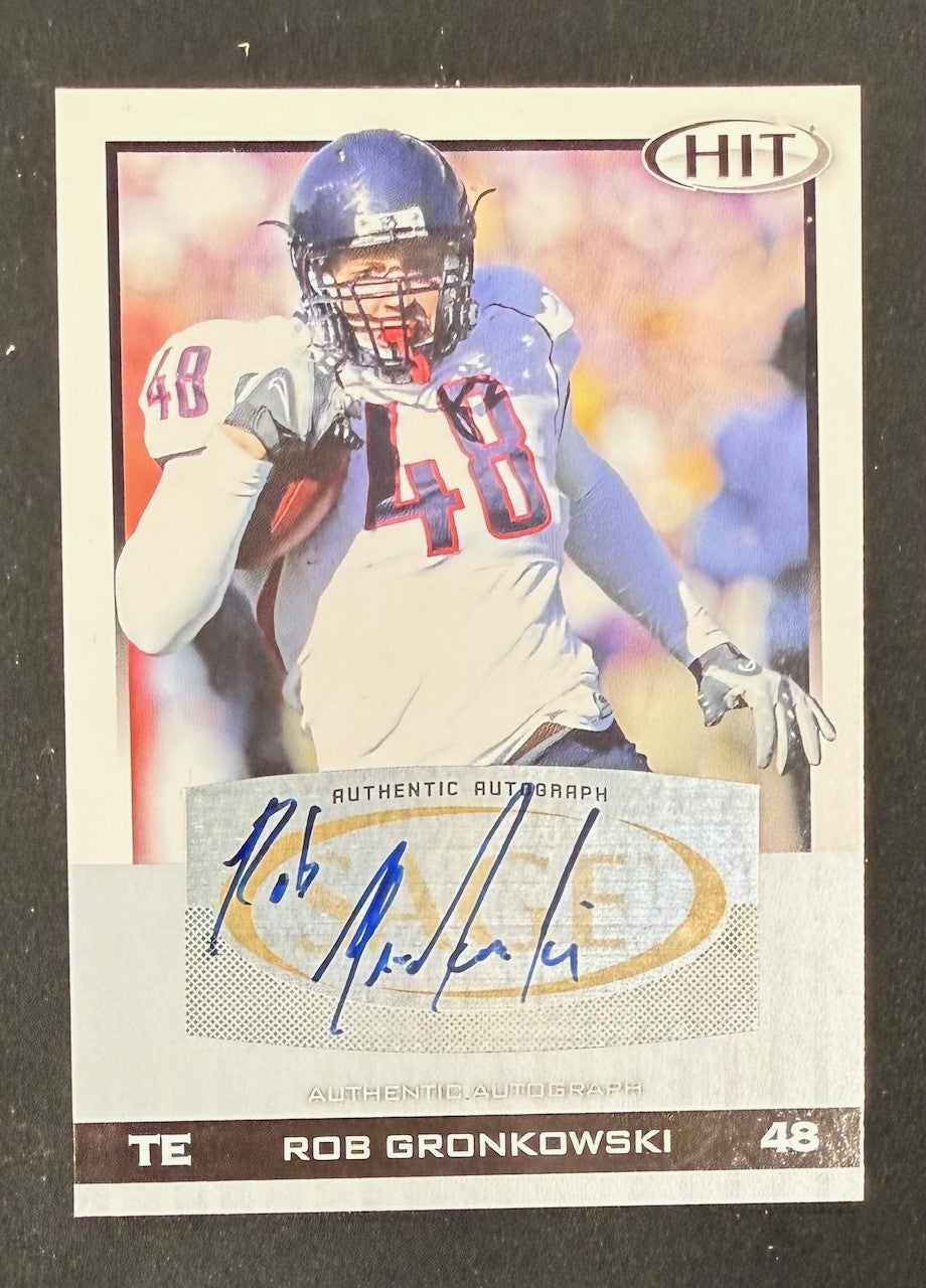 Rob Gronkowski 2010 SAGE HIT Signed Football Rookie Card #A84 Auto-Powers Sports Memorabilia