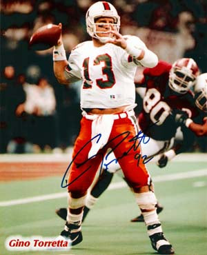 Gino Torretta Autographed Miami Hurricanes 8x10 Photo 92 Heisman-Powers Sports Memorabilia