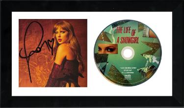 Taylor Swift 2025 The Life of a Showgirl CD Autographed 4.75x4.75 Photograph Art Card #3 with Heart 6.5x12 Custom Framing- Beckett Review - CTBL_h44188-Powers Sports Memorabilia