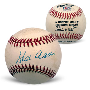 Hank Aaron Atlanta Braves Signed Baseball PSA AQ53019
