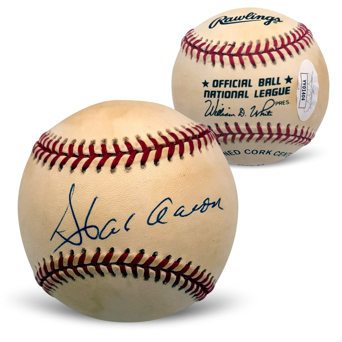 Hank Aaron Atlanta Braves Autographed Baseball JSA  YY01404
