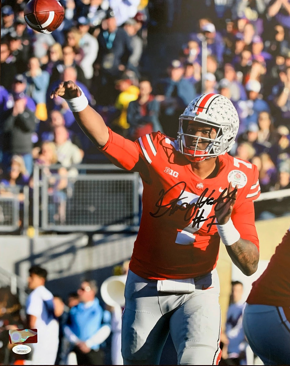Dwayne Haskins Autographed Ohio State Buckeyes 16x20 Photo Beckett Authenticated-Powers Sports Memorabilia