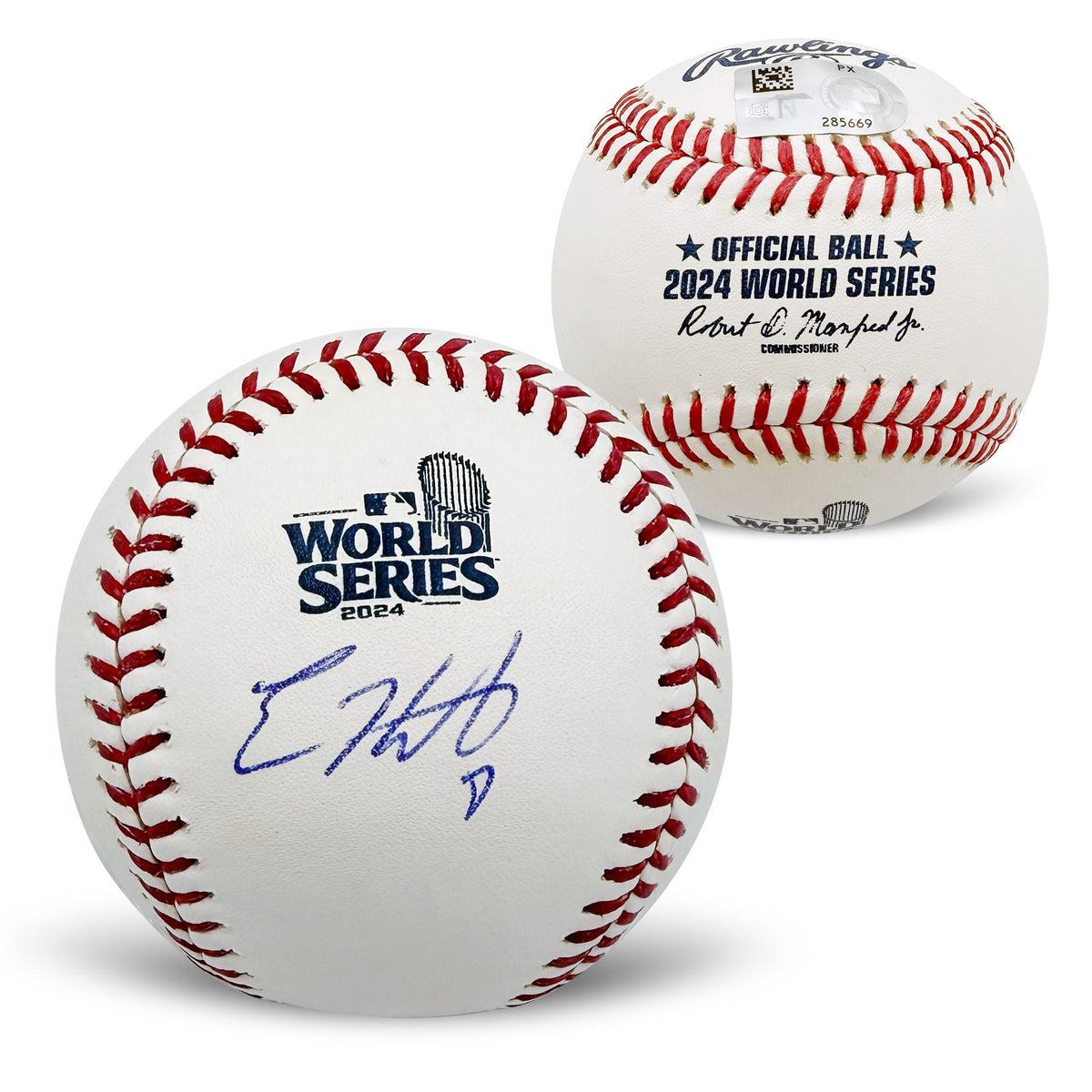 Enrique Kike Hernandez Los Angeles Dodgers Autographed 2024 World Series Signed Baseball MLB Authenticated With UV Display Case-Powers Sports Memorabilia