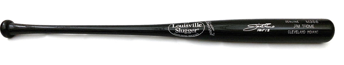 Jim Thome Autographed Louisville Slugger Game Model Bat W/HOF 18 Block Indians Phillies White Sox Twins Beckett Witnessed-Powers Sports Memorabilia