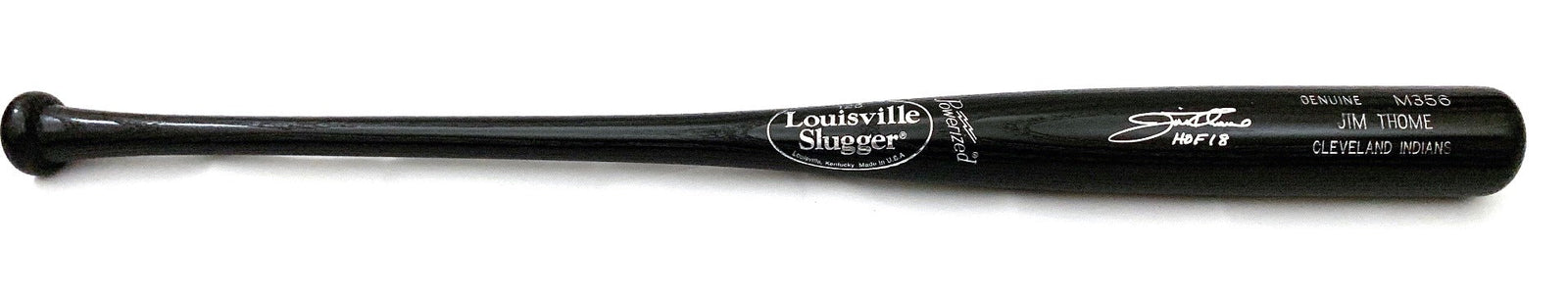 Jim Thome Signed Louisville Slugger Game Model Bat W/HOF 18 Block Indians Phillies White Sox Twins - Beckett-Powers Sports Memorabilia