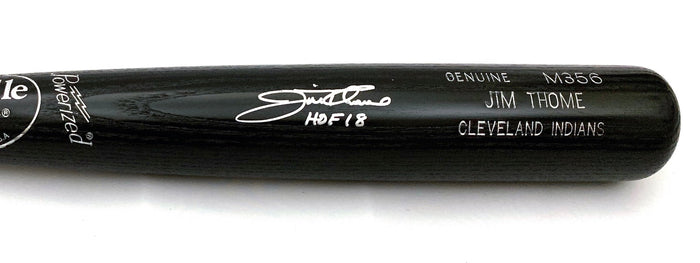 Jim Thome Signed Louisville Slugger Game Model Bat W/HOF 18 Block Indians Phillies White Sox Twins - Beckett-Powers Sports Memorabilia