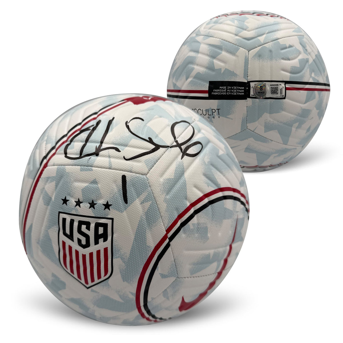 Hope Solo Autographed Team USA World Cup Olympics Size 5 Women's Signed Soccer Ball Beckett Witness Authenticated COA-Powers Sports Memorabilia
