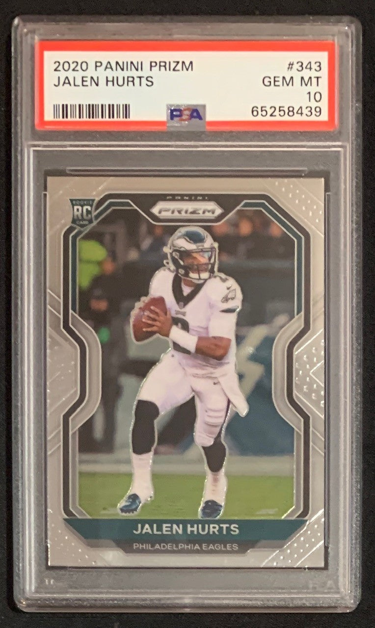 Jalen Hurts 2020 Panini Prizm Football Rookie Card RC #343 Graded PSA 10 GEM MINT