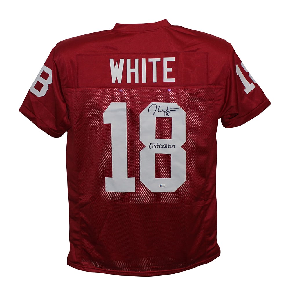 Jason White Signed College Style Red XL Jersey Heisman – Beckett Authenticated-Powers Sports Memorabilia