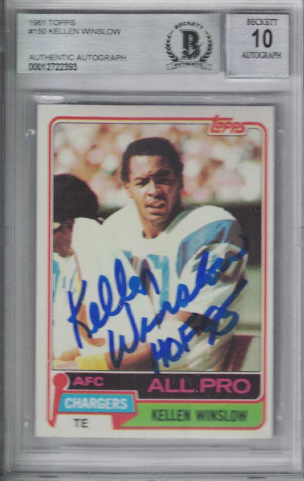 Kellen Winslow Chargers 1981 Topps Rookie Signed Card HOF-Powers Sports Memorabilia