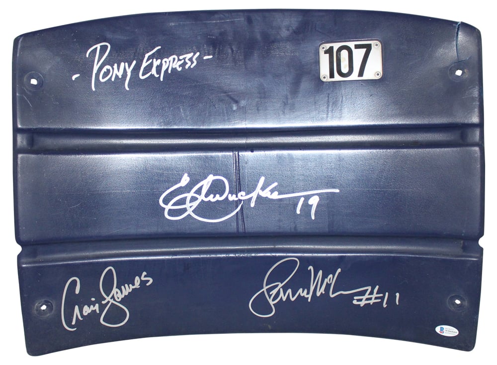 Pony Express Signed SMU Mustangs Seatback Dickerson Mcilhenny BAS-Powers Sports Memorabilia