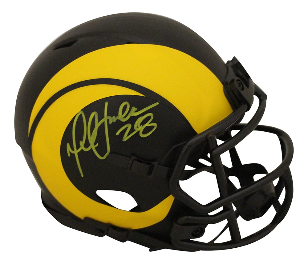 Marshall Faulk Autographed Los Angeles Rams Eclipse Mini Helmet – Beckett Authenticated-Powers Sports Memorabilia